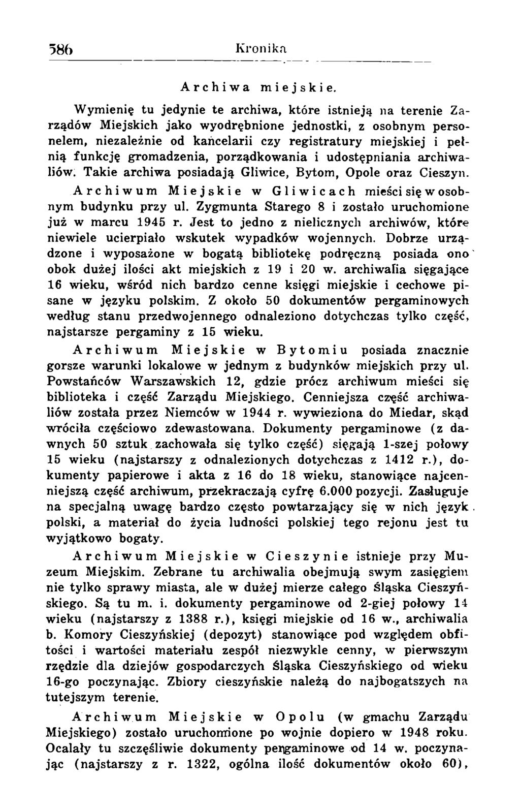 Archiwa miejskie.