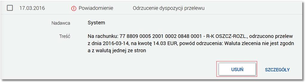 usuwanie wiadomości.