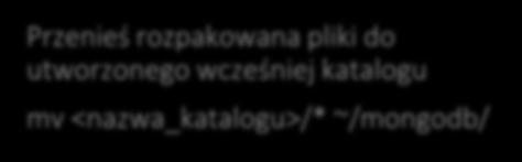 MongoDB Przenieś rozpakowana pliki do utworzonego