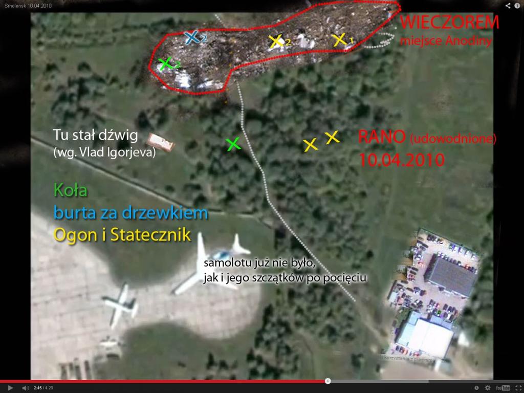 Obraz oficjalnej katastrofy pokazanej na mapie satelitarnej nie pokrywa się jednak z obrazem jaki można zaczerpnąć ze strony Stalowej Trzynastki Łódzkiej. https://picasaweb.google.