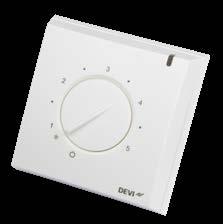 Termostaty do ogrzewania pomieszczeń Termostaty DEVIreg 130, DEVIreg 132 LATA Elektroniczne termostaty dostępne w dwóch wersjach: DEVIreg 130 z podłogowym czujnikiem temperatury, Sterowanie