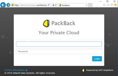 Podstawową funkcją portalu użytkowego jest zarządzanie plikami użytkownika oraz jego kontem w systemie PackBack.