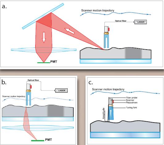 Sprzężenie AFM-SNOM Pomiar lokalnych właściwości optycznych - Scanning near field optical microscopy (SNOM) Światło laserowe