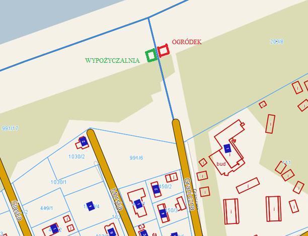 Ogródek gastronomiczny na plaży, wypożyczalnia sprzętu plażowego.