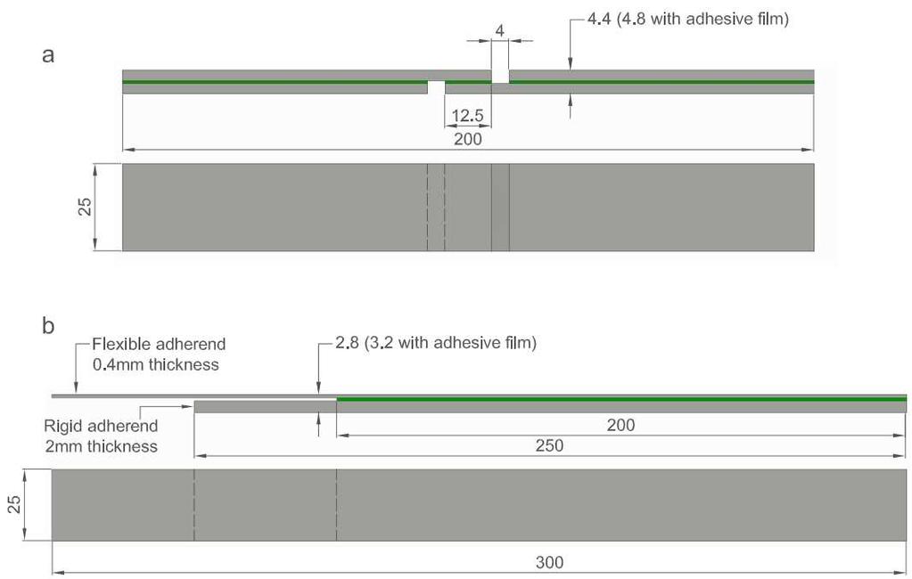 RESULTS AND DISCUSSION Individual specimen variants underwent profile analysis to make the structural differences visually apparent for the versions with and without adhesive film.