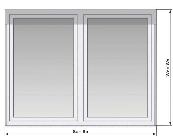 ŻALUZJA FASADOWA ZF0 WYMIAROWANIE - prowadnice aluminiowe MONTAŻ WE WNĘKĘ Sz - szerokość żaluzji So - szerokość otworu Wz - wysokość żaluzji Wo - wysokość otworu Sz = So Wz = Wo MONTAŻ