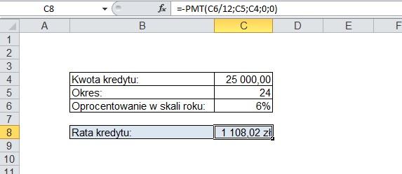 Zakładając więc, że - jak na zdjęciu poniżej - chcemy zaciągnąć kredyt na 25 tys.