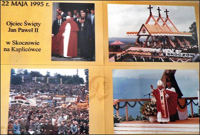 Uzupełnienie: Nazajutrz po kanonizacji św. Jana Sarkandra w Ołomuńcu (Czechy) Ojciec Święty Jan Paweł II odwiedził Skoczów 22 maja 1995 r.