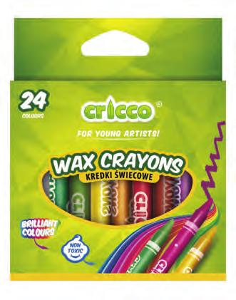 Kredki świecowe Crayons CR341K12 / CR341K24 kredki świecowe w żywych, intensywnych kolorach doskonałe właściwości kryjące miękkie,