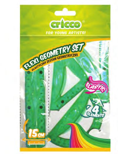 Linijki i zestawy geometryczne Rulers & geometric sets Elastyczne, wytrzymałe, z precyzyjnie nadrukowaną, nieścieralną skalą - tak w kilku słowach można opisać