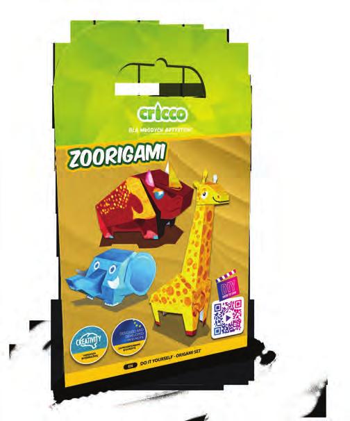 ZOORIGAMI DIY Origami set CR161 zestaw 3 kartonowych zwierzątek kolorowe formy z