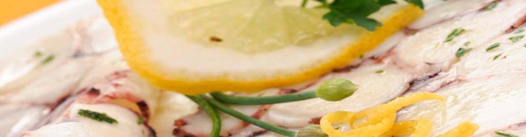 ANTIPASTI DI MARE PRZYSTAWKI MORSKIE CAVIALE Czarny kawior 200,00zł 50g MILLEFOGLIE DI PESCE SPADA Plastry miecznika przekładane grillowanym bakłażanem, pomidorki koktajlowe, bazylia TRIS