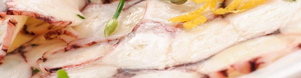 10,00zł INSALATA DI MARE Gotowane owoce morza, oliwa, czosnek, pietruszka TRIS DI TARTARA Trzy rodzaje tatara: tuńczyk, łosoś, miecznik INSALATA DI POLIPO E PATATE Sałatka z ośmiornicy z