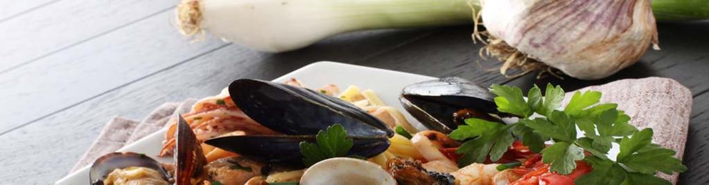 I PRIMI DI PESCE DANIA RYBNE SPAGHETTI ALLE VONGOLE Vongole, oliwa, czosnek, pietruszka 48,00zł LINGUINE ALLO SCOGLIO Vongole, mule, krewetka, mix owoców