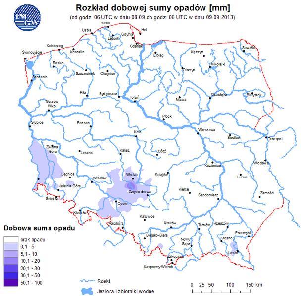 opadów OSTRZEŻENIA