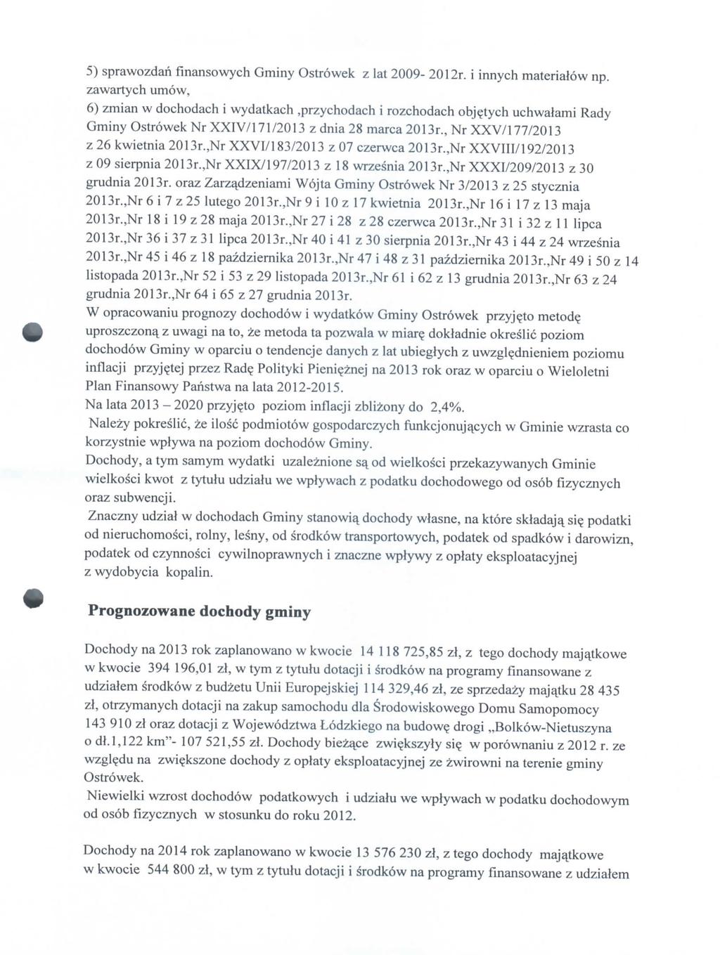 5) sprawozdari fmansowych Gminy Ostrowek z lat 29-212r, i innych materialow np.