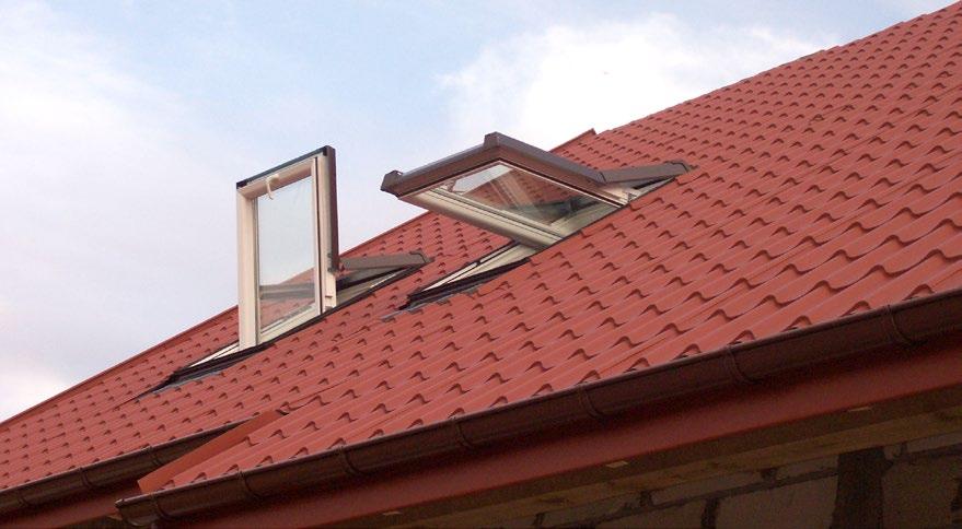 Okna SKYLIGHT PREMIUM i SKYLIGHT dostępne są z czterema rodzajami kołnierzy: F -