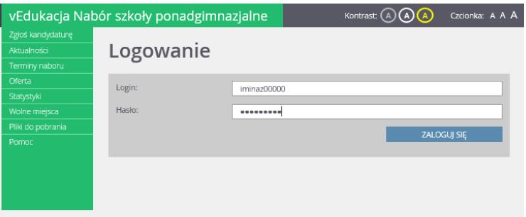 Korzystając z loginu i hasła możesz zalogować się na swoje konto, aby sprawdzić status wniosku. Po założeniu konta wniosek ma status niezweryfikowany.