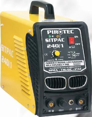 PIROTEC SIT 301/1 7 pr¹d spawania MMA/TIG 10-200A 7 œrednica elektrod MMA 0.8 5mm 7 œrednica elektrod TIG 0.5 2.