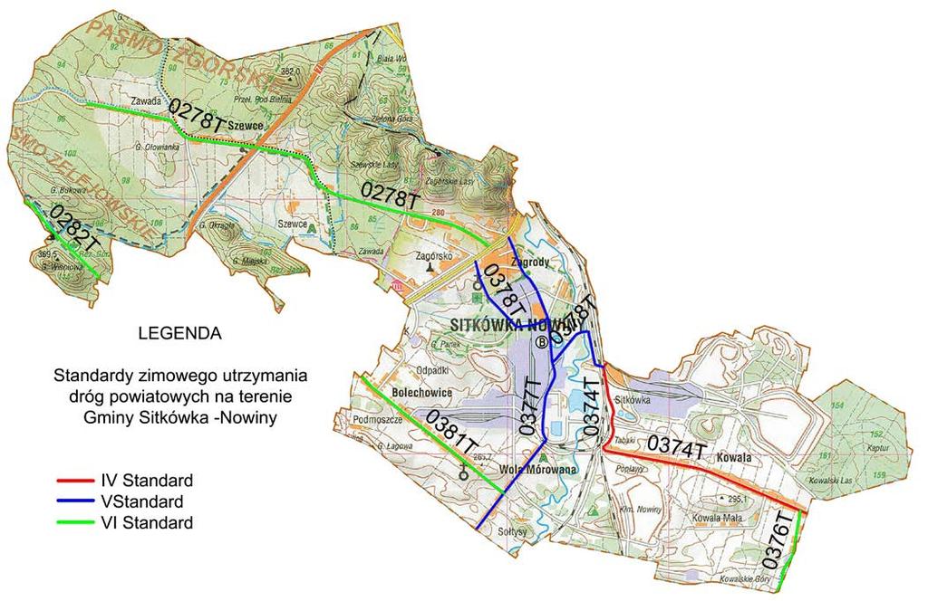 GMINA SITKÓWKA-NOWINY Łączna długość dróg powiatowych na terenie Gminy Sitkówka-Nowiny wynosi 23,6 km.