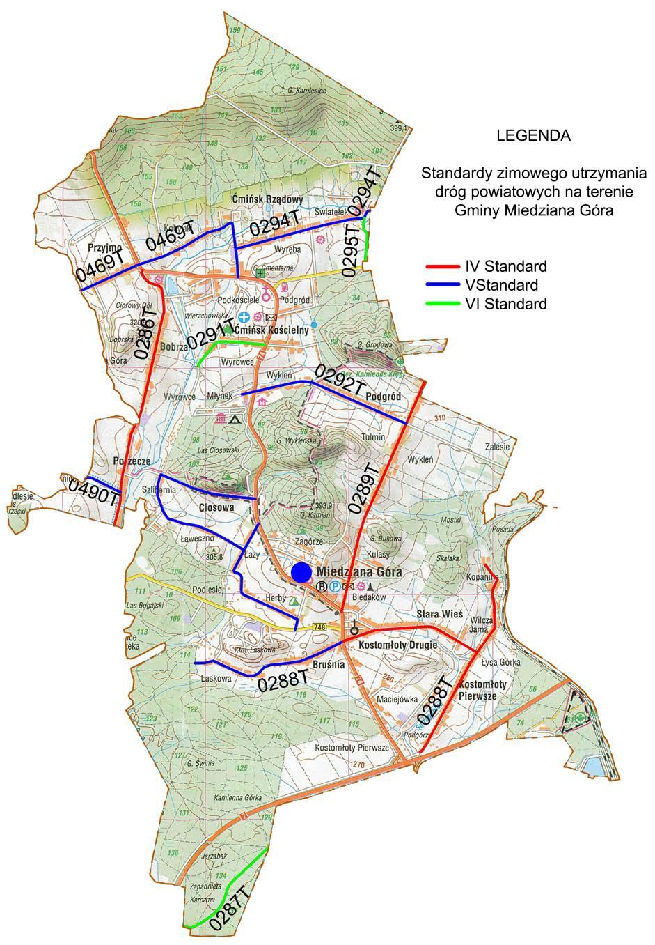 GMINA MIEDZIANA GÓRA Łączna długość dróg powiatowych na terenie Gminy Miedziana Góra wynosi 34,7 km