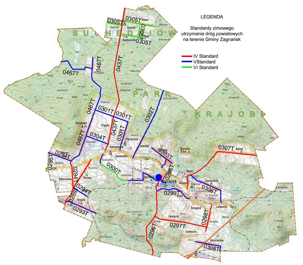 GMINA ZAGNAŃSK Łączna długość dróg powiatowych na terenie Gminy Zagnańsk wynosi 60,3 km z tego 28,6