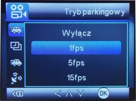 ustawień kamery i odszukaj opcję trybu parkingowego. 2 Wybierz liczbę klatek na sekundę.