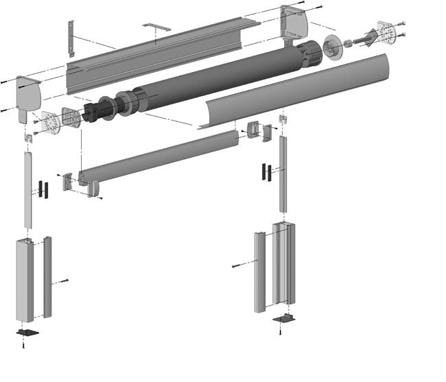 SCREEN ROLL SZ - W SYSTEMIE ZIP Opis systemu Skrzynki aluminiowe z prowadnicami