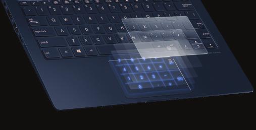 Innowacyjny NumberPad Funkcja NumberPad rozwiązuje od dawna istniejący problem braku klawiatury numerycznej w laptopach kompaktowych.