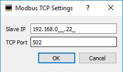 portu dla Modbus TCP 35