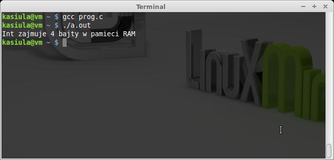 3 i n t main ( ) 5 i n t rozmiar = s i z e o f ( i n t ) ; printf ( " Int zajmuje %d bajty w pamieci RAM\n", rozmiar ) ; 7 return 0 ; 8 } 7.3. Tworzenie i usuwanie jednowymiarowej dynamicznej tablicy