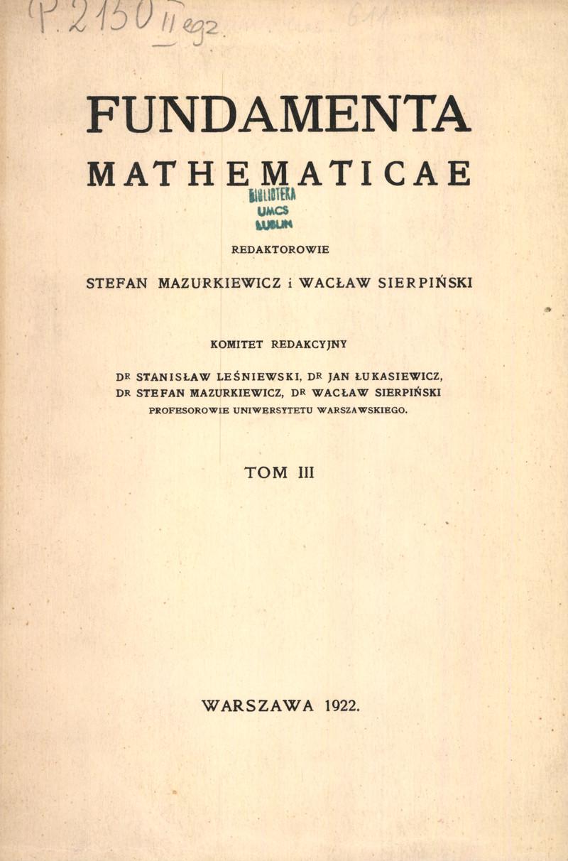 Fundamenta Mathematicae
