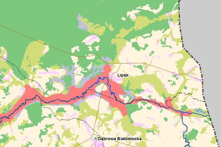 Rysunek 12. Mapa obszarów, na których wystąpienie powodzi jest prawdopodobne Źródło: www.kzgw.gov.