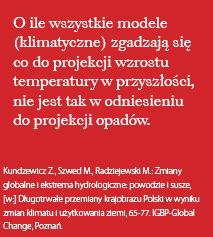 Scenariusz zmian na lata 2071-2100 w stosunku do średnich wielolecia 1961-1990. IPCC SRES scenariusz A2.