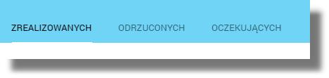 oznaczone liczbą nowych pozycji, z którymi użytkownik jeszcze się nie zapoznał (nie były wyświetlone poprzez wejście do widoku doładowań odrzuconych).