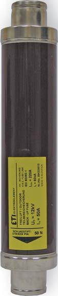 Uwaga: Długość (wymiar e = mm ) wkładki jest wymiarem standardowym wg normy PN-IEC 60282-1 Dane do zamówień i najważniejsze parametry wkładek10/24 kv Uwaga: 1.