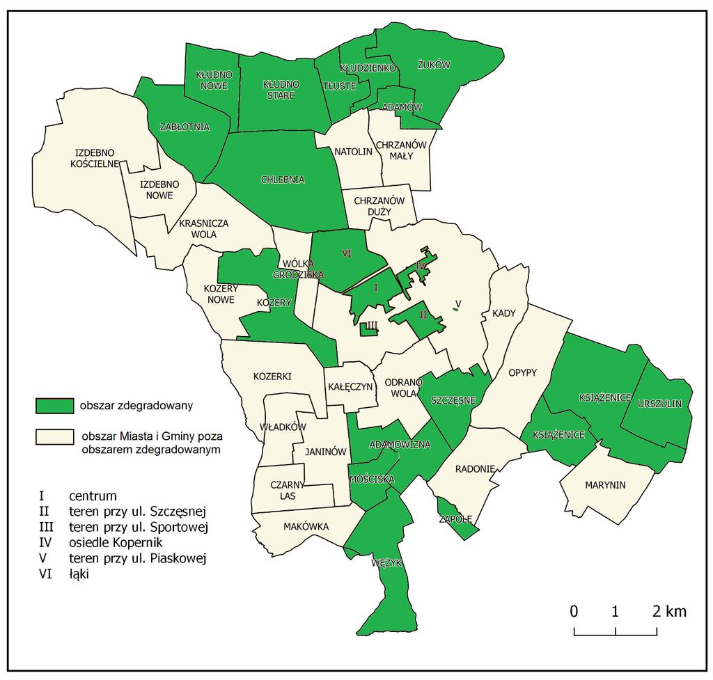 Mapa nr 1- Obszar zdegradowany