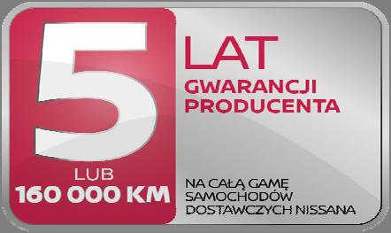 gwarancja trwa 5 lat lub 100 000 km na