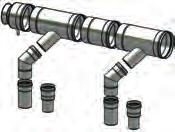 kaskadowy dla 2 kotłów Odskraplacz kaskadowy spalinowy SP z zatyczką (1 szt.) Trójnik 60º spalinowy SP (2 szt.) Rura spalinowa SP L= (1 szt.) Kolano 2-segmentowe 50º spalinowe SP Ø100 (2 szt.