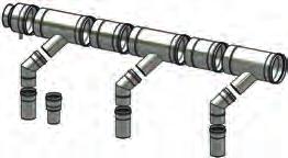 ) Trójnik 60º spalinowy SP (3 szt.) Rura spalinowa SP L= (2 szt.) Kolano 2-segmentowe 50º spalinowe SP Ø100 (3 szt.) Rura przyłączeniowa kotła spalinowa SP L= Ø100 (3 szt.