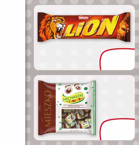 22 ARTYKUŁY SPOŻYWCZE LION 40/42 G lub po 40 szt.