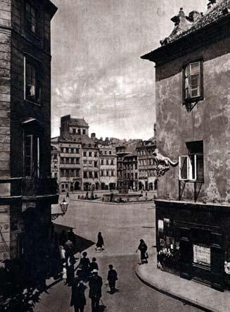 KRZYSZTOF jaszczyński 1. Prawdopodobnie najstarszy warszawski lew na narożniku kamienicy na Rynku Starego Miasta. Fotografia z roku 1916, źródło: archiwum Fundacji Warszwawa1939.