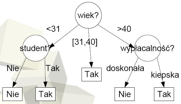 Drzewa Drzewo : Wewnętrzne węzły test na atrybucie Gałęzie wyniki testu