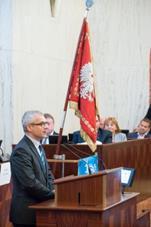 Partnerzy obchodów 100-leia OZW SEP Uczestników konferencji, po wejściu do gmachu Urzędu Wojewódzkiego, powitała orkiestra dęta TAURON Wytwarzanie Oddział Elektrowni Łaziska.