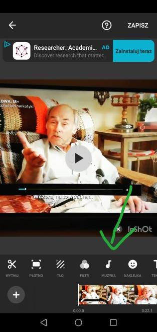 a następnie "Moja muzyka", aby wybrać z listy utwór o który nam chodzi muzyką Teraz wystarczy grającą w tylko tle zatwierdzić i zapisać, a na naszym telefonie pojawi się gotowy film z Na YouTube