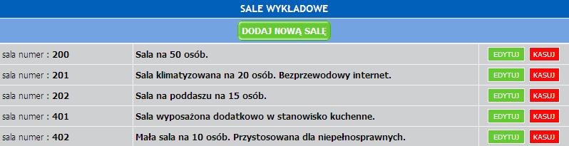 1.5 Kasowanie kursanta Zaznaczamy pole wyboru ( ) dla użytkowników, których chcemy usunąć z listy. Wybieramy polecenie SKASUJ KURSANTA/ÓW. Zaznaczeni użytkownicy zostaną usunięci z listy. 7.