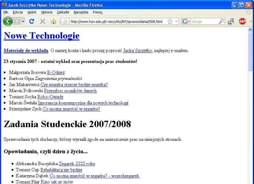 technologie Jacek.Szczytko@fuw.
