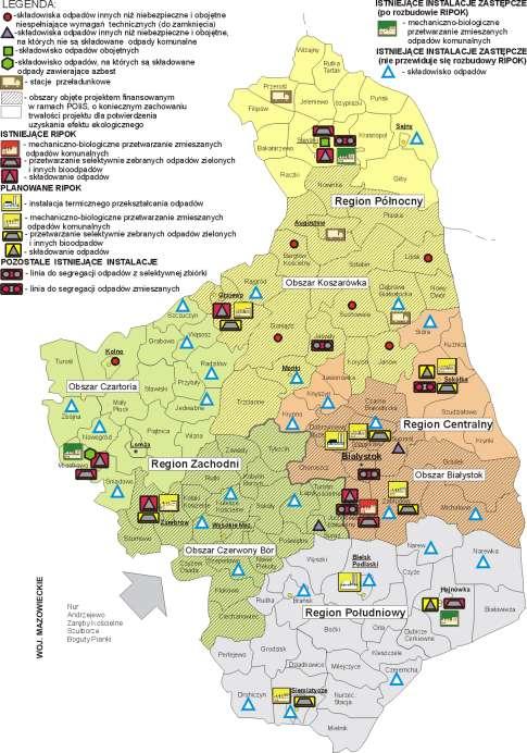 REGIONY GOSPODARKI ODPADAMI na terenie województwa podlaskiego
