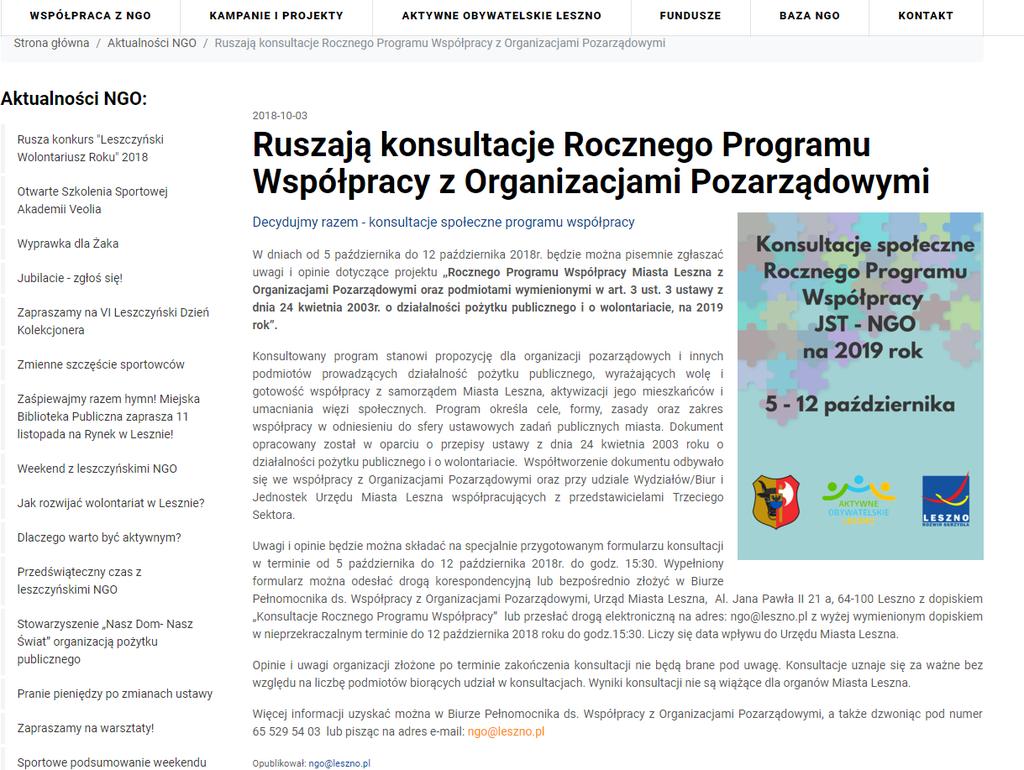 Ad.4. Pracownicy Biura Pełnomocnika ds. Współpracy z Organizacjami Pozarządowymi po zebraniu uwag i propozycji zapisów opracowali projekt Rocznego Programu Współpracy, na 2019 rok. Ad.5.