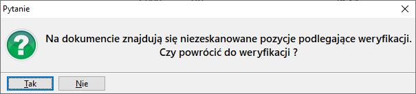 Rysunek 56 Weryfikacja pozycji na dokumencie Za pomocą funkcji [F12] WERYF.